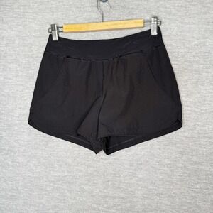 LANDS' END Women's 4" Quick Dry Shorts Swim Cover-up Black Size 0 Dolphin Hem